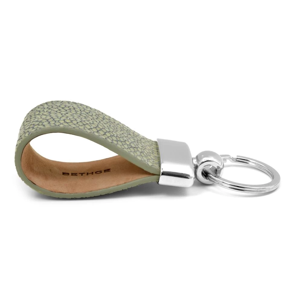 Key Ring, stingray leather, grey