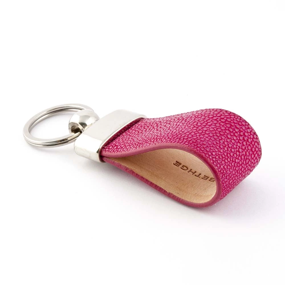 Key Ring, stingray leather, pink