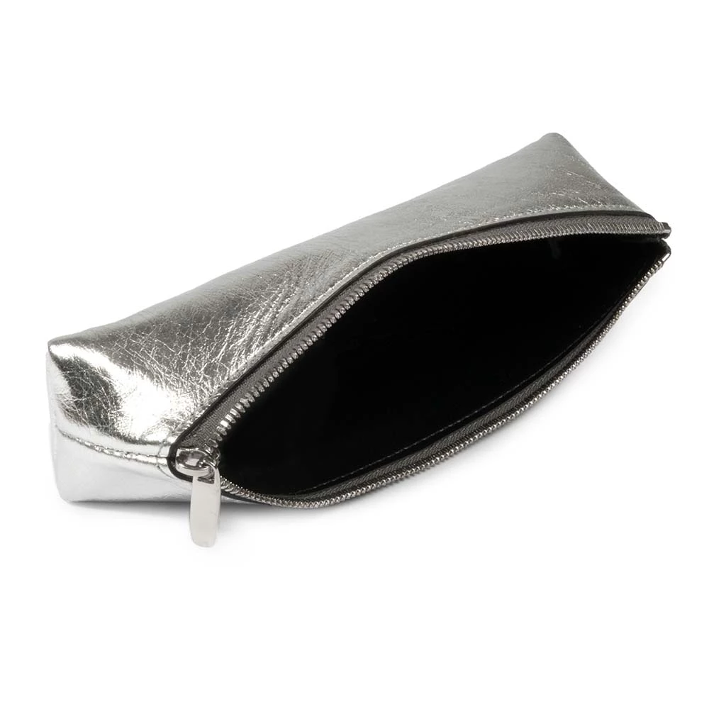 Pencil Case, leather Mos, silver