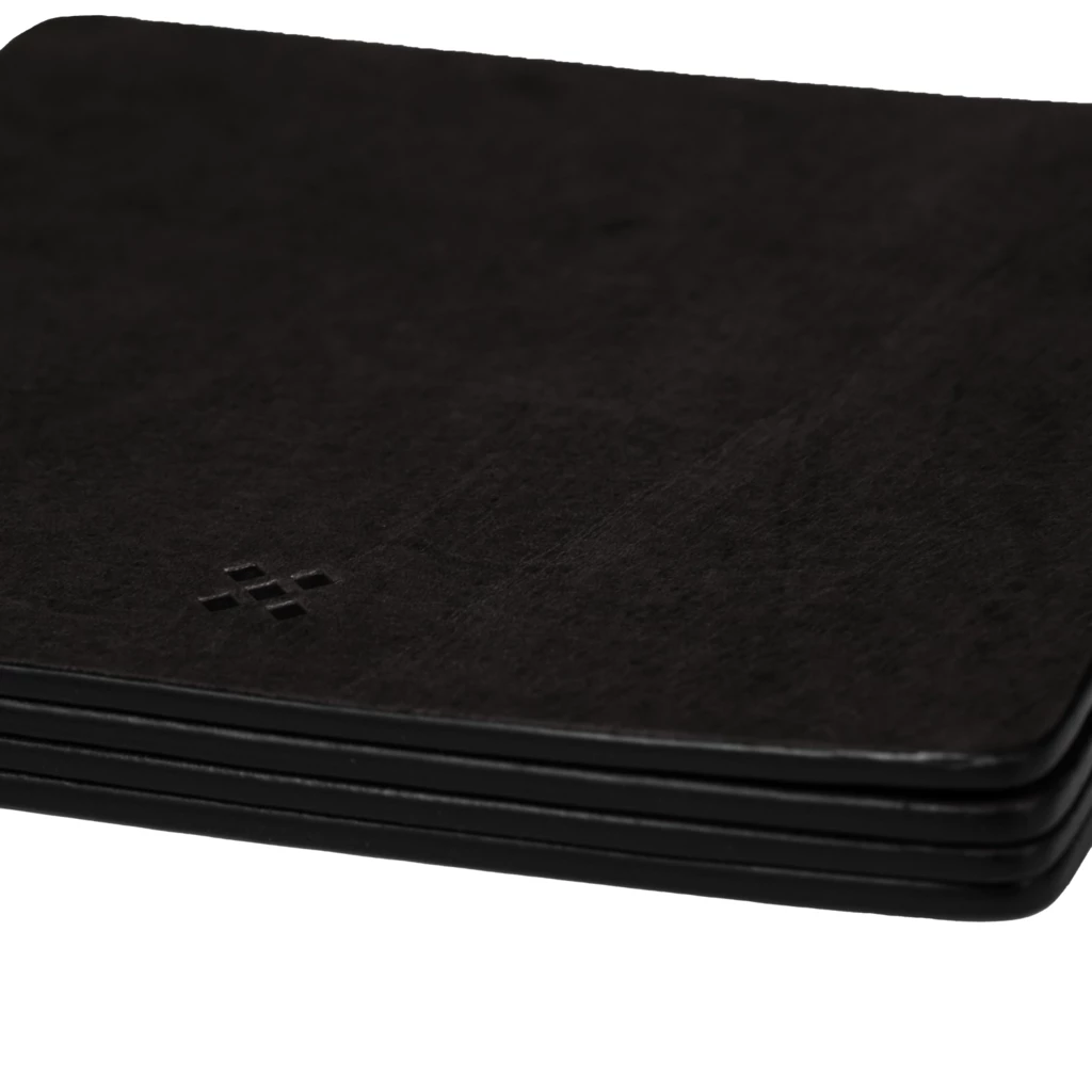 LEGENDÄR DRYNK Set of Coasters, leather, black