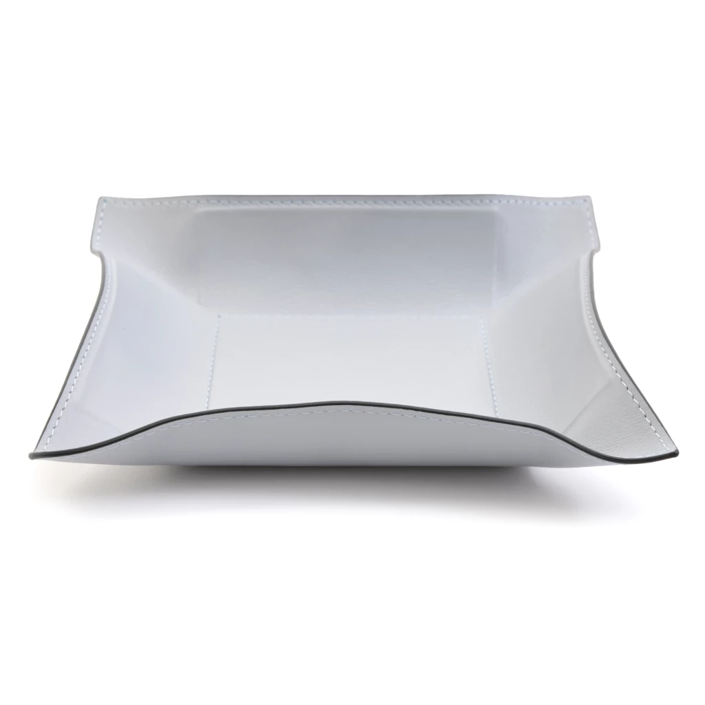 Valet tray square, nappa leather, 20 x 20 cm, ice blue