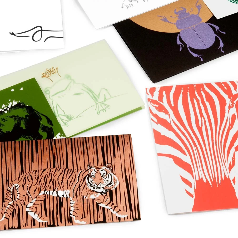 Greeting card set Tiergarten with 8 folding cards
