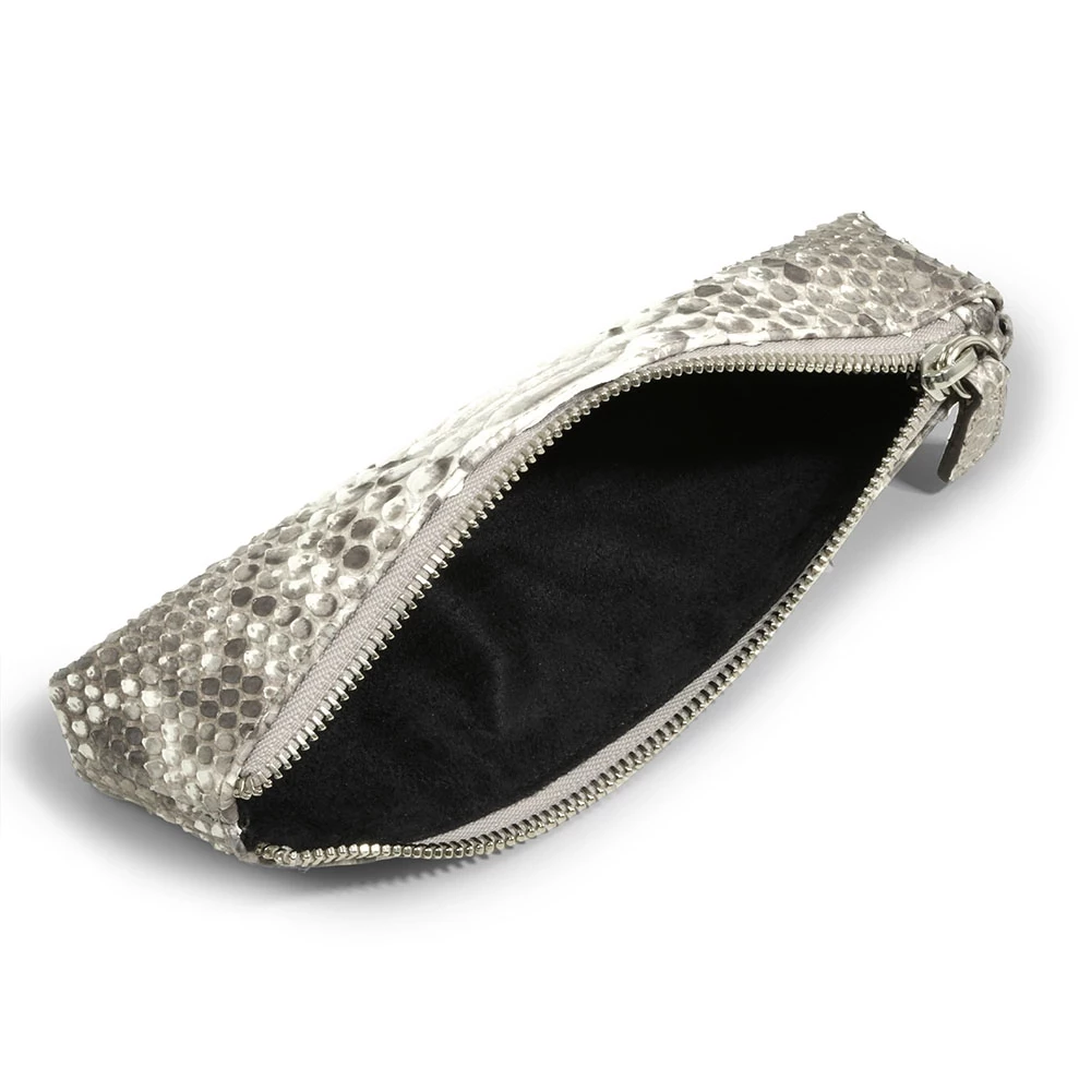 Pencil Case, python leather, black/white