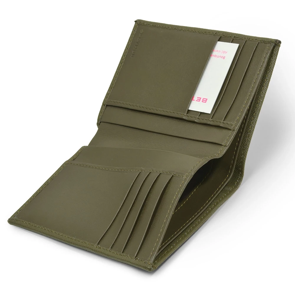 Slim Wallet, 8 cc, Saffiano leather, olive green