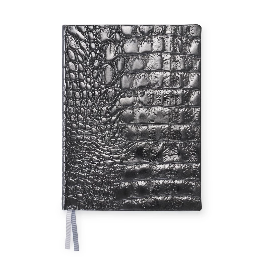 Weekly Planner 2027 Wild Black Leather