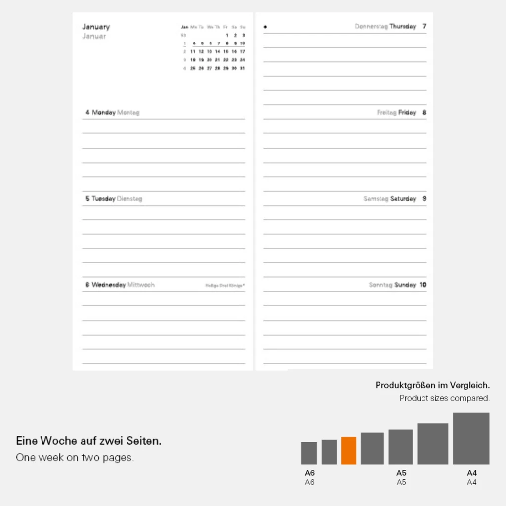 Pocket Datebook 2027 TeBe Skin Black Vegan