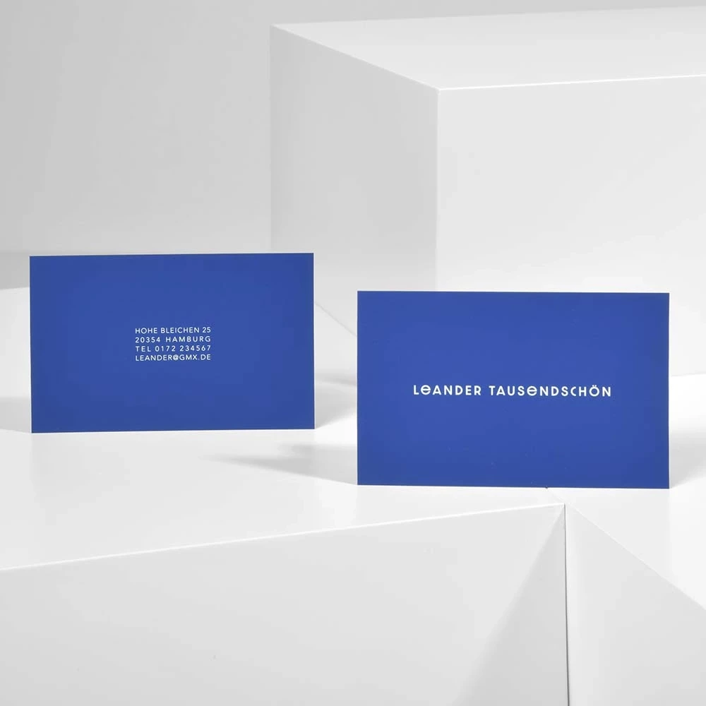 100 custom business cards, Leander Tausendschön