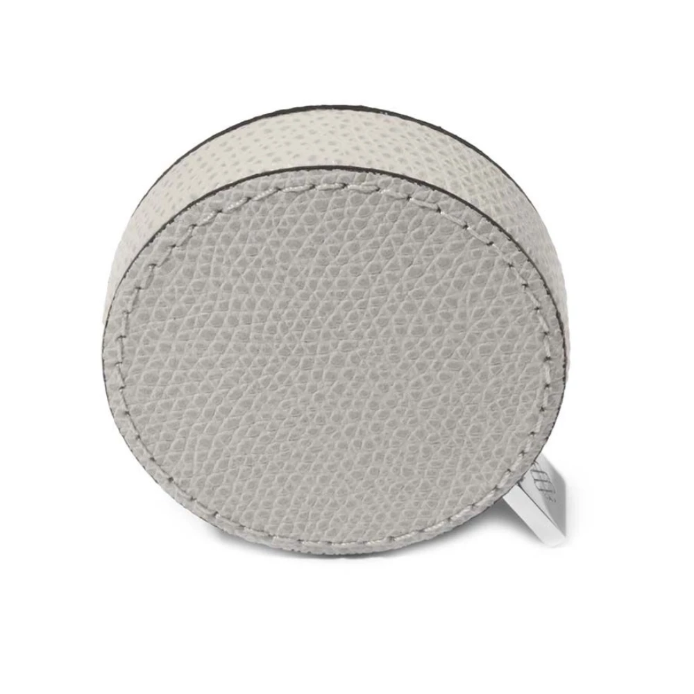 Tape measure, leather, length 150 cm, light grey