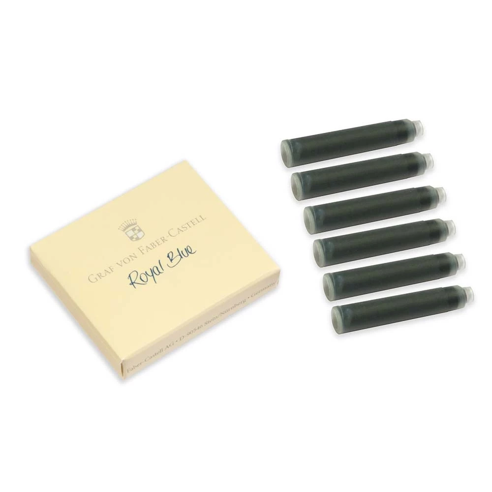 Faber-Castell Ink Cartridges, pack of 6, royal blue