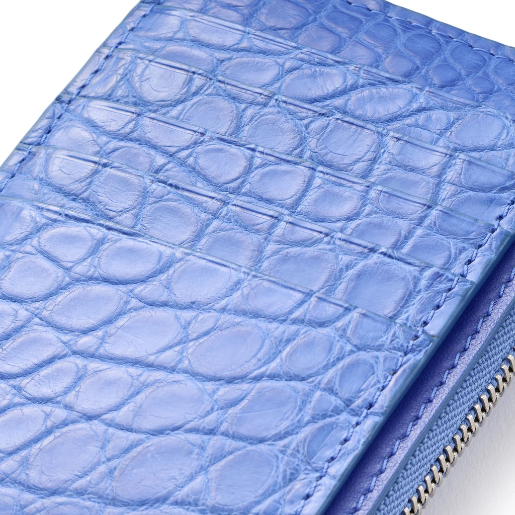 Card Holder with Key Ring, Alligator Leather