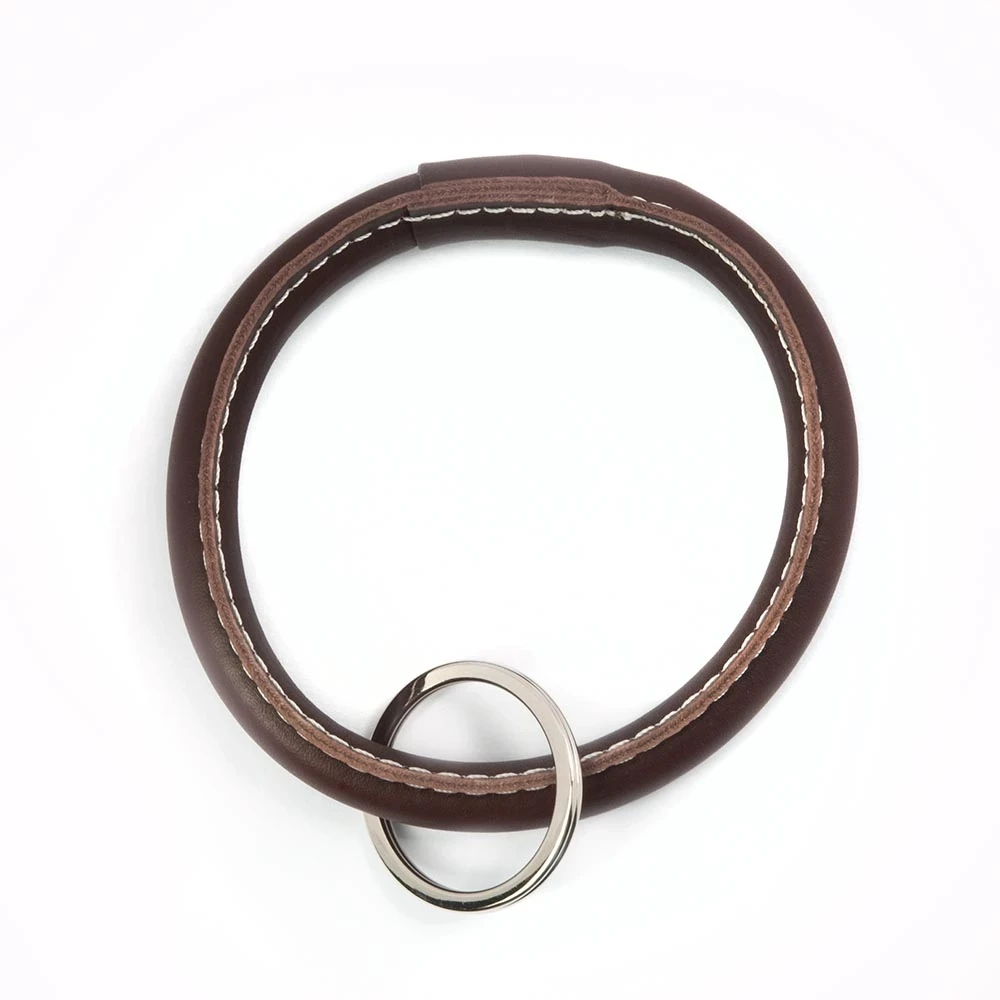 Key Ring, leather, round, brown