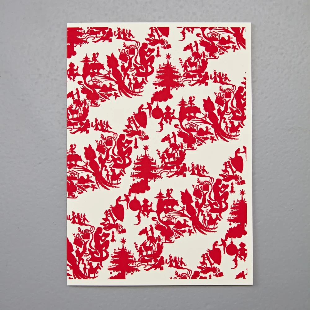 Salon x Bethge Christmas card A5 red on cream