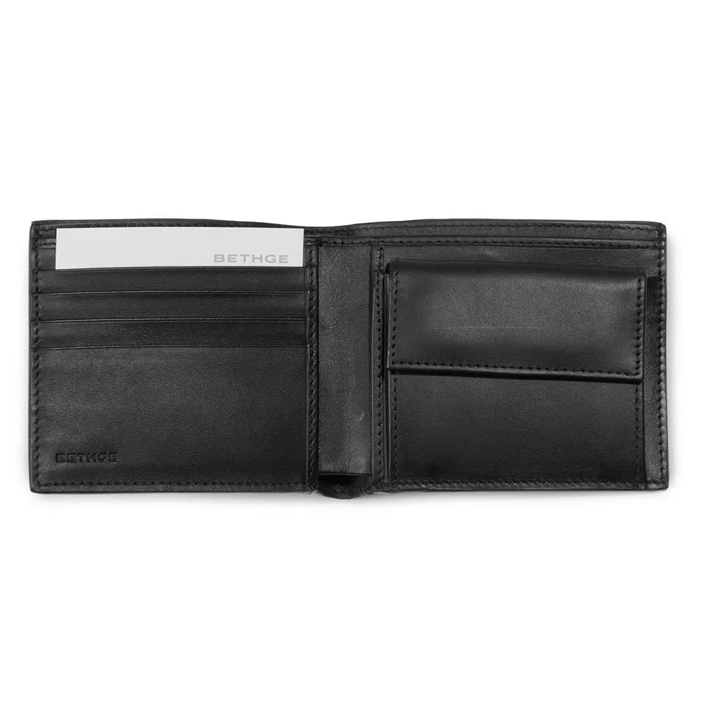 Wallet with Coin Pocket, stingray leather, black
