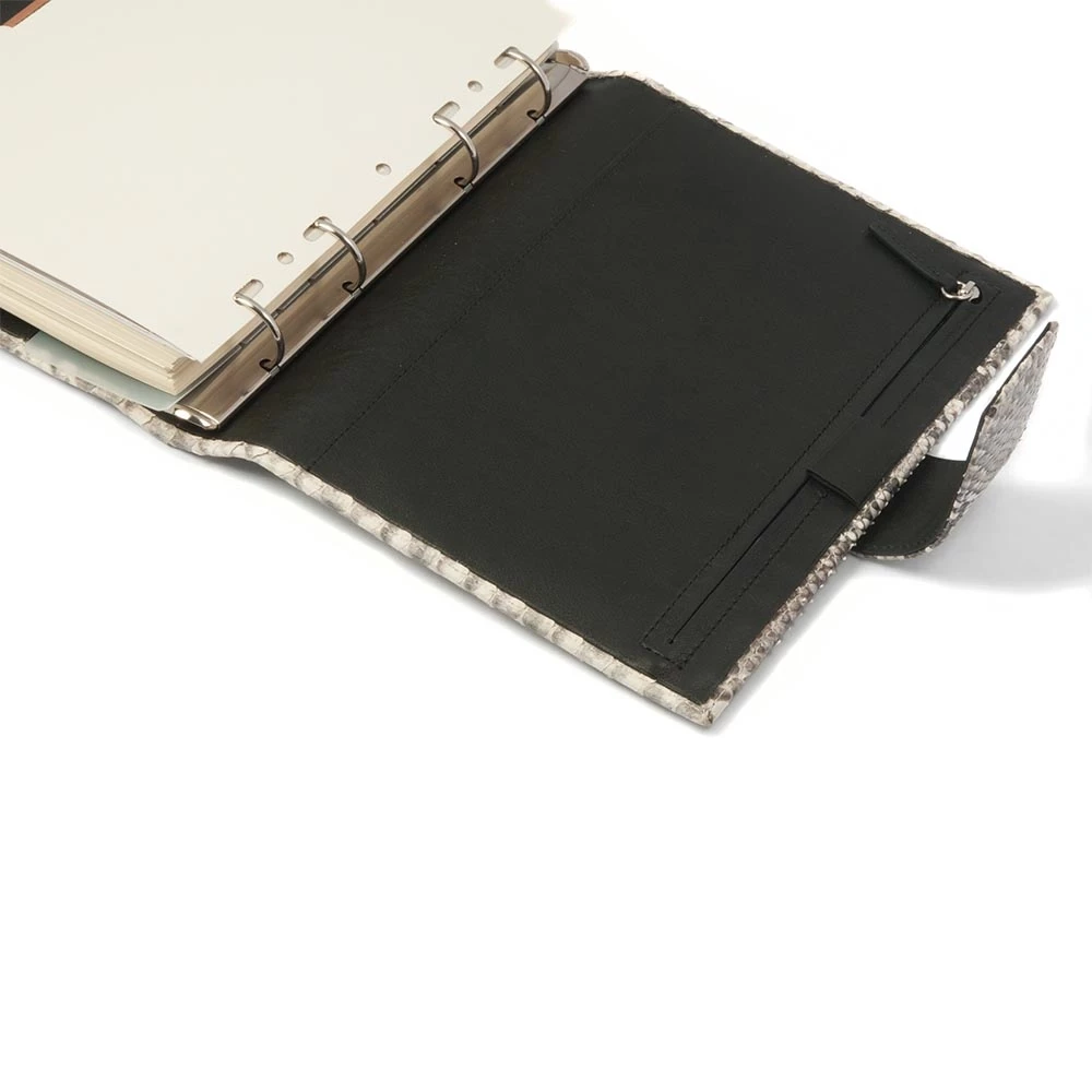Daily Planner, python leather, black/white