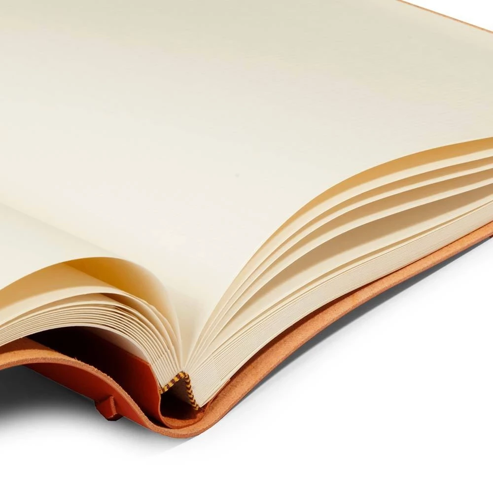 Photo Album, 30 pages, leather, 35x24.5 cm, orange