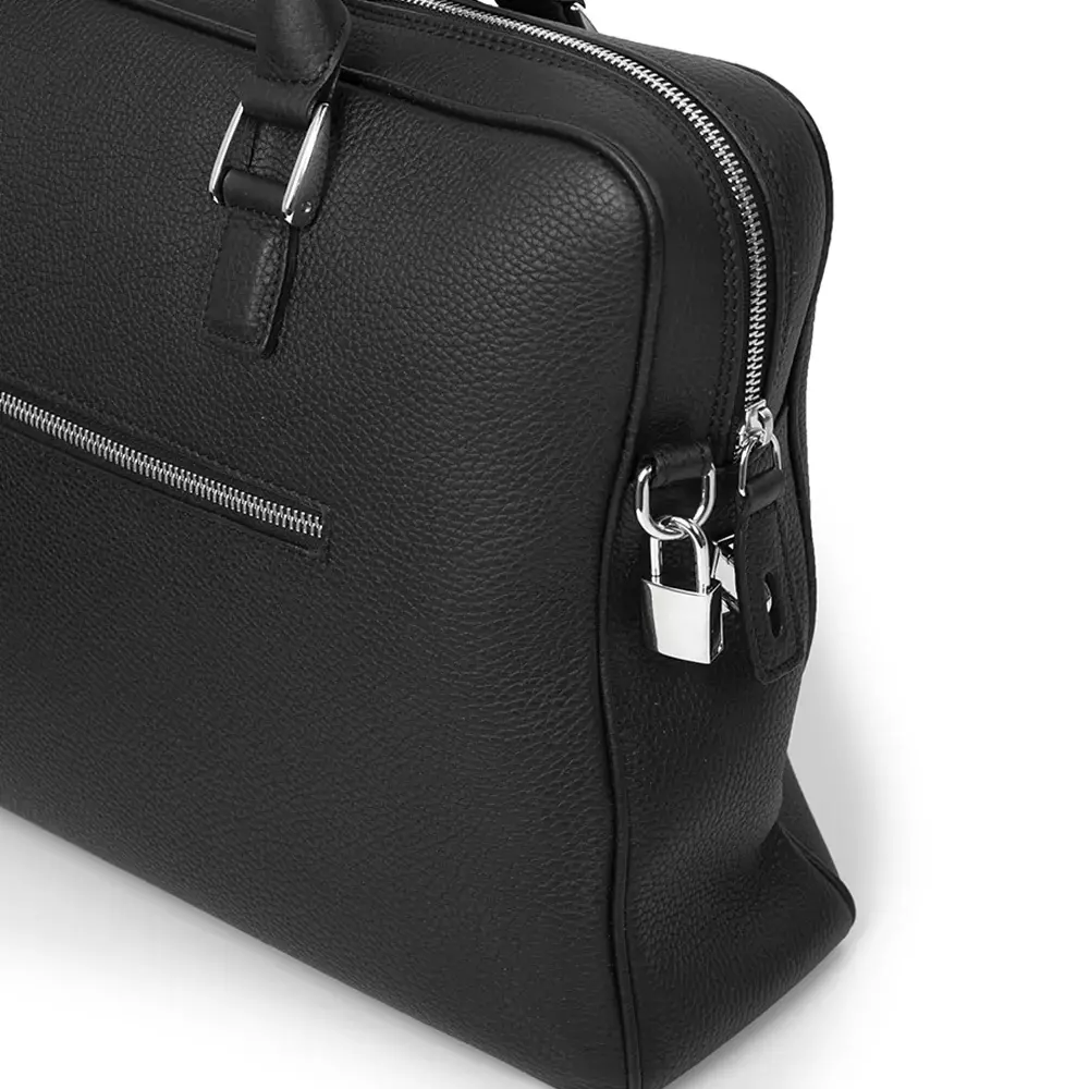 Briefcase Adri, leather, black