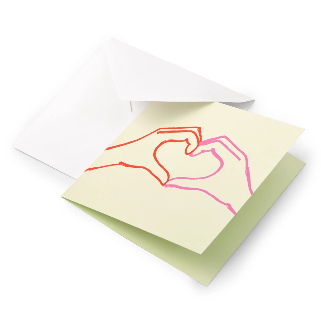 grusskarte_one_heart_auf_hellgruen_1 One Heart Greeting Card – Light Green