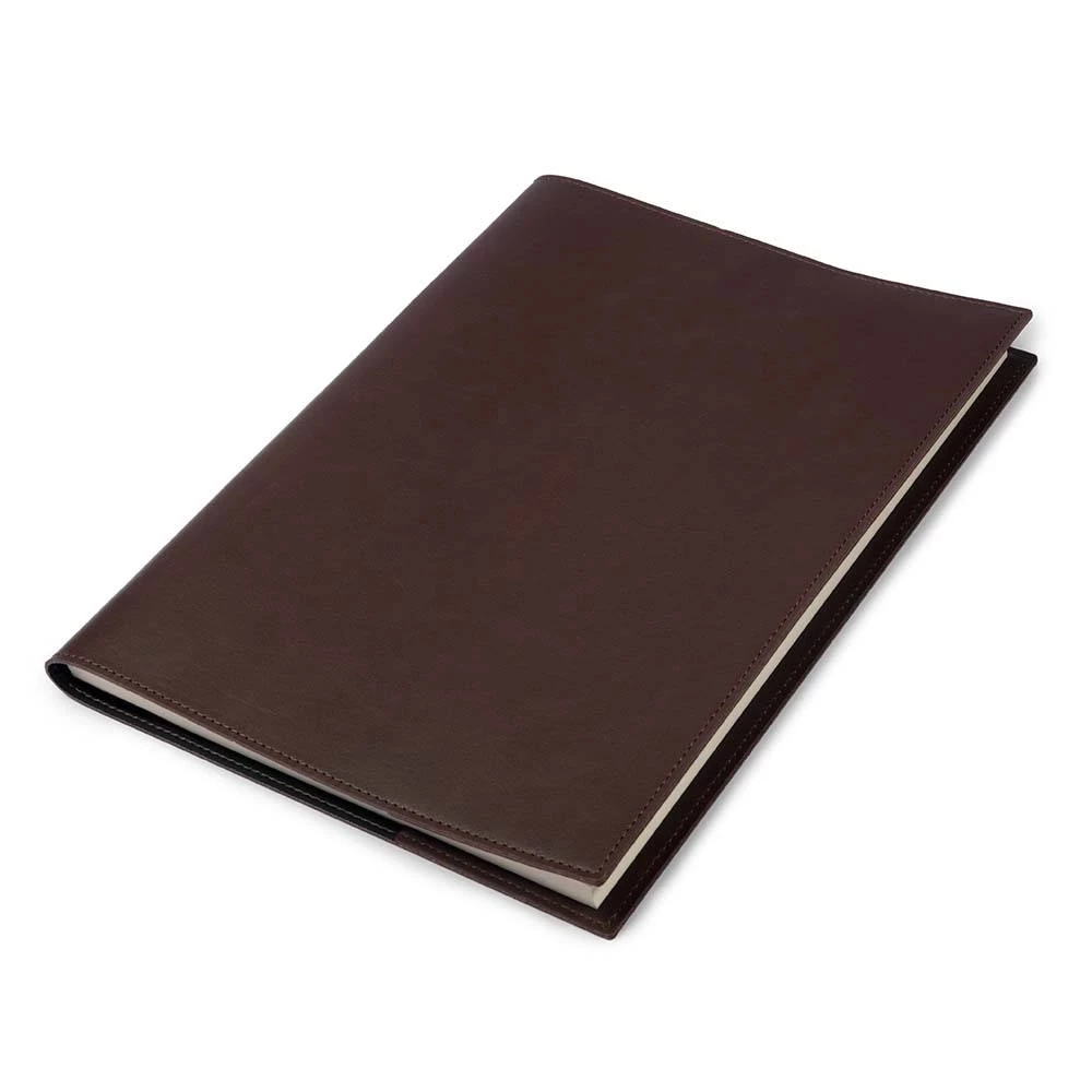 Book cover for DIN A4 books, Dolce leather, dark brown