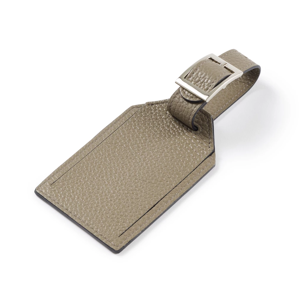 Luggage Tag Adri Leather Taupe