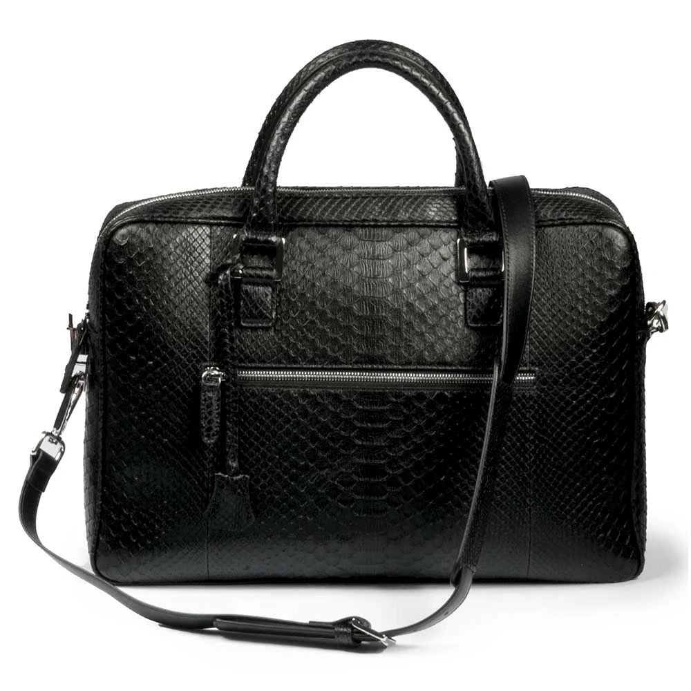 Briefcase, python leather