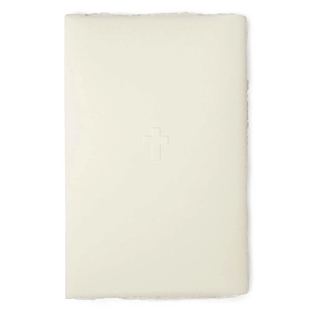 Greeting card cross blind embossing on laid paper