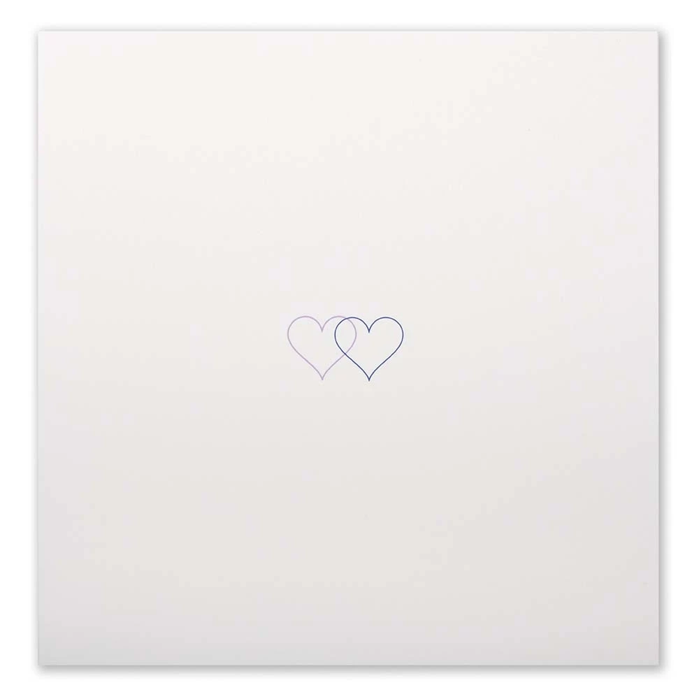 Double Heart Greeting Card – Blue/Lilac