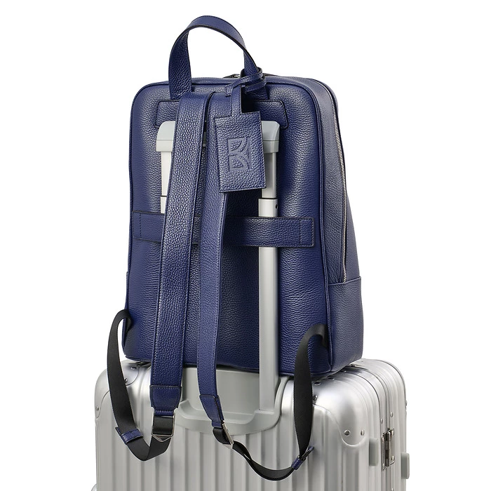 Adri Leather Backpack – Navy Blue