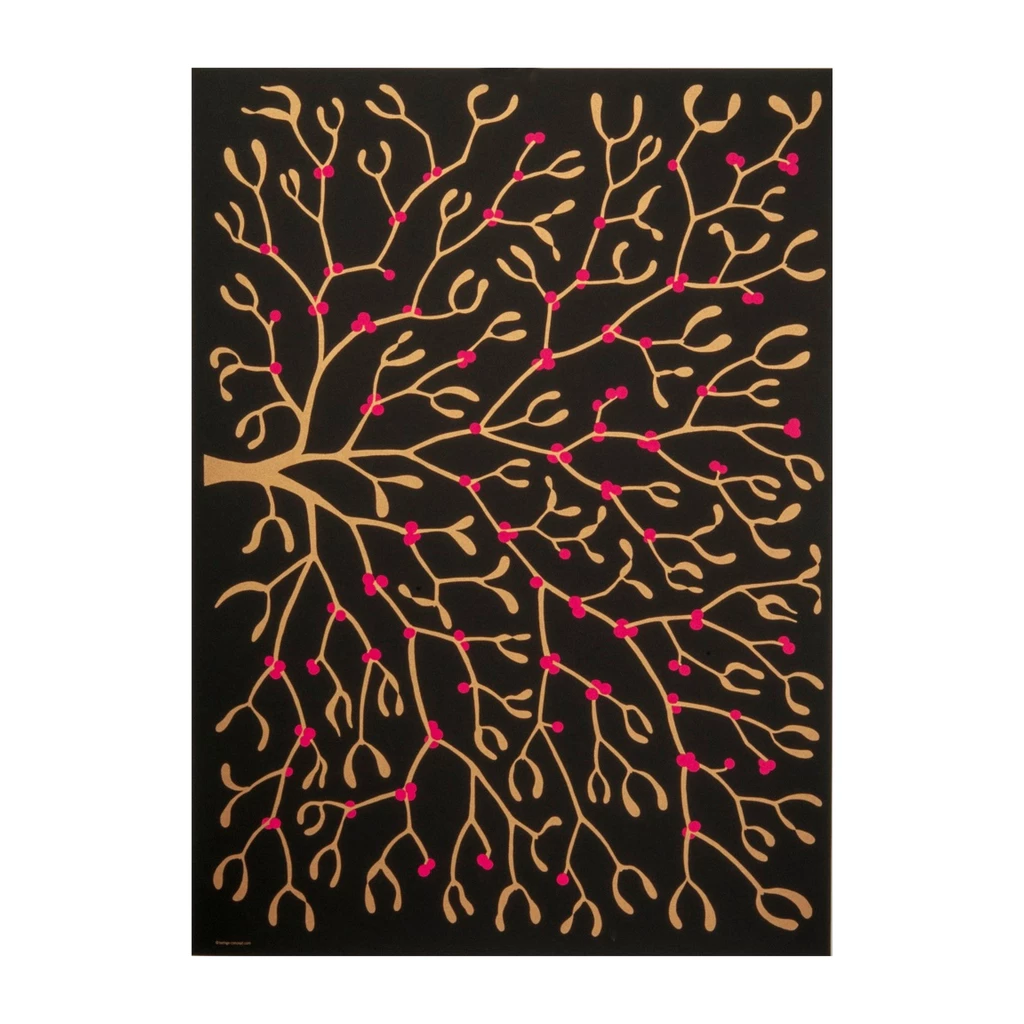 Wrapping paper mistletoe black  50 x 70 cm, 3 sheets