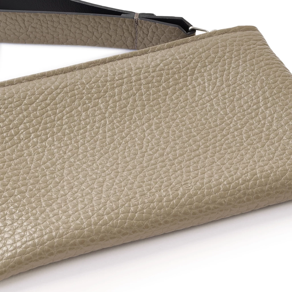 Bethge - Clutch Adri - Leather - Pouch - Zip - taupe