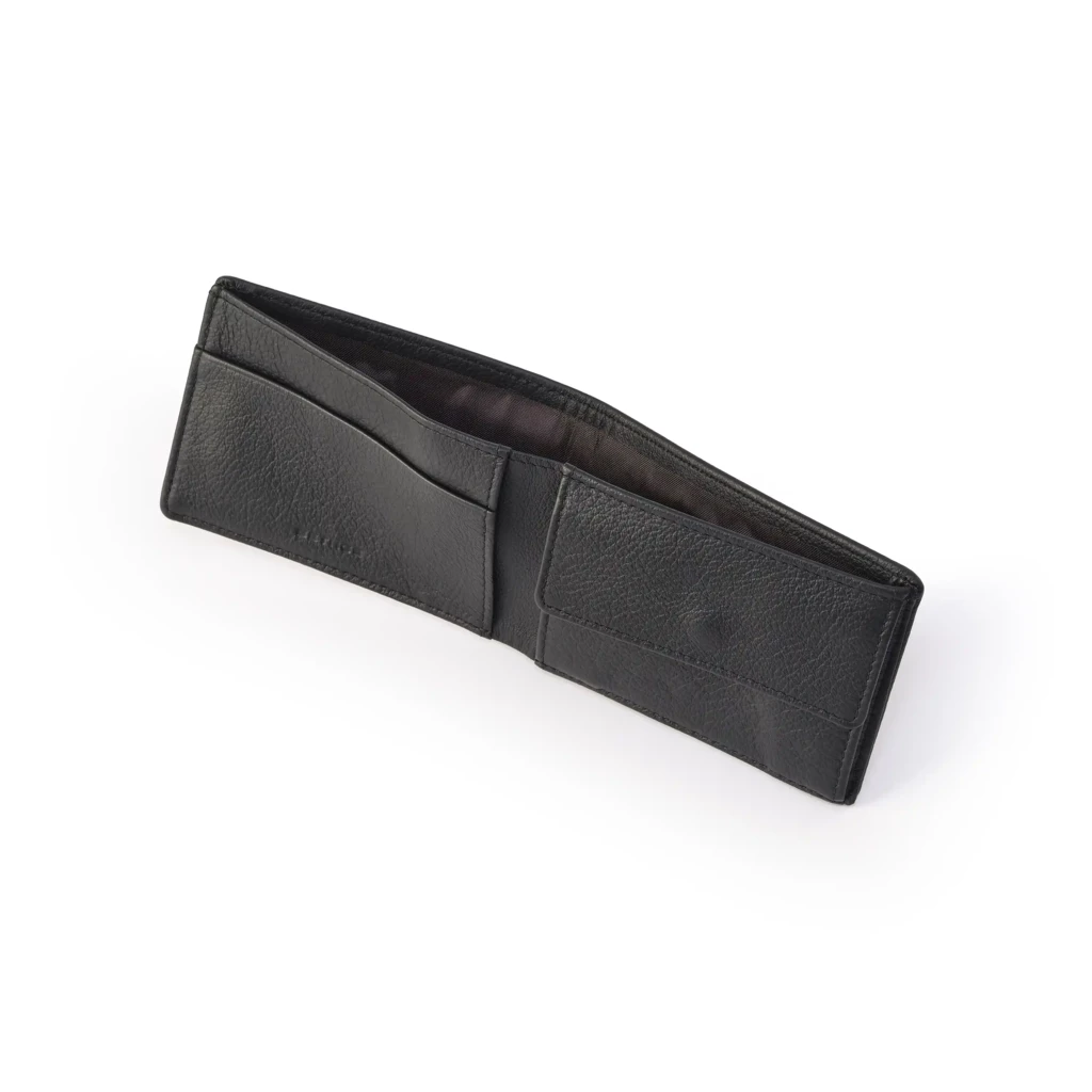 schmales_portemonnaie_mit_muenzfach_kollektion_1977_leder_10 Slim wallet with coin pocket, Collection 1977, blue