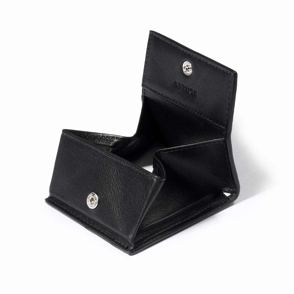 Coin purse Viennese box, shagreen leather, black