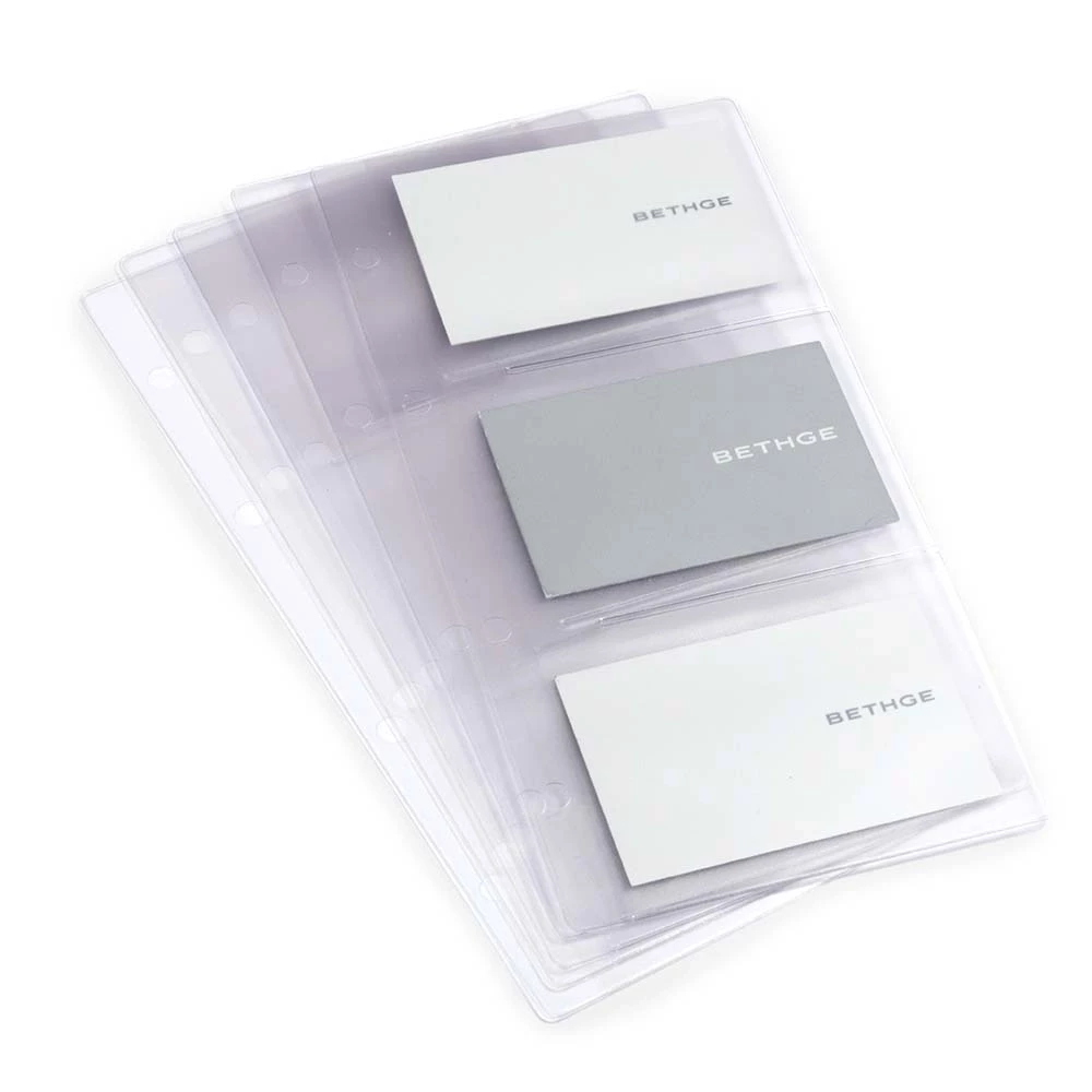 5 business card sleeves for business card ring binder