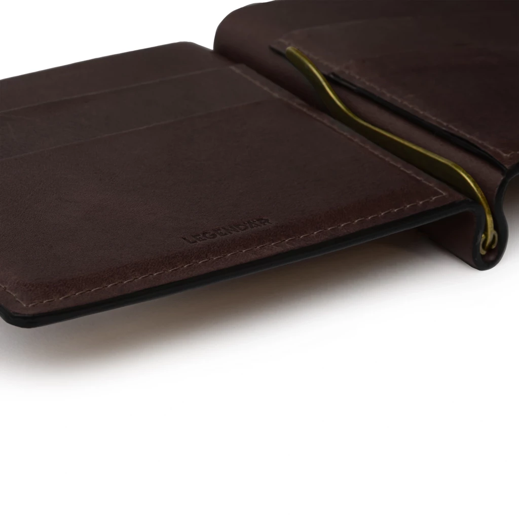 LEGENDÄR CLYP Leather Wallet,  leather, dark brown