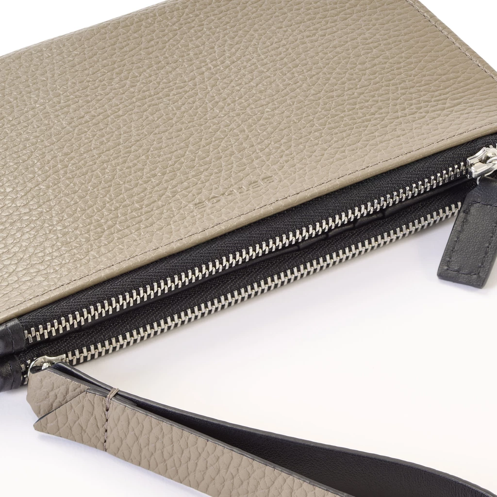 Bethge - Leather Wallet - Double Zip - Adri - Taupe