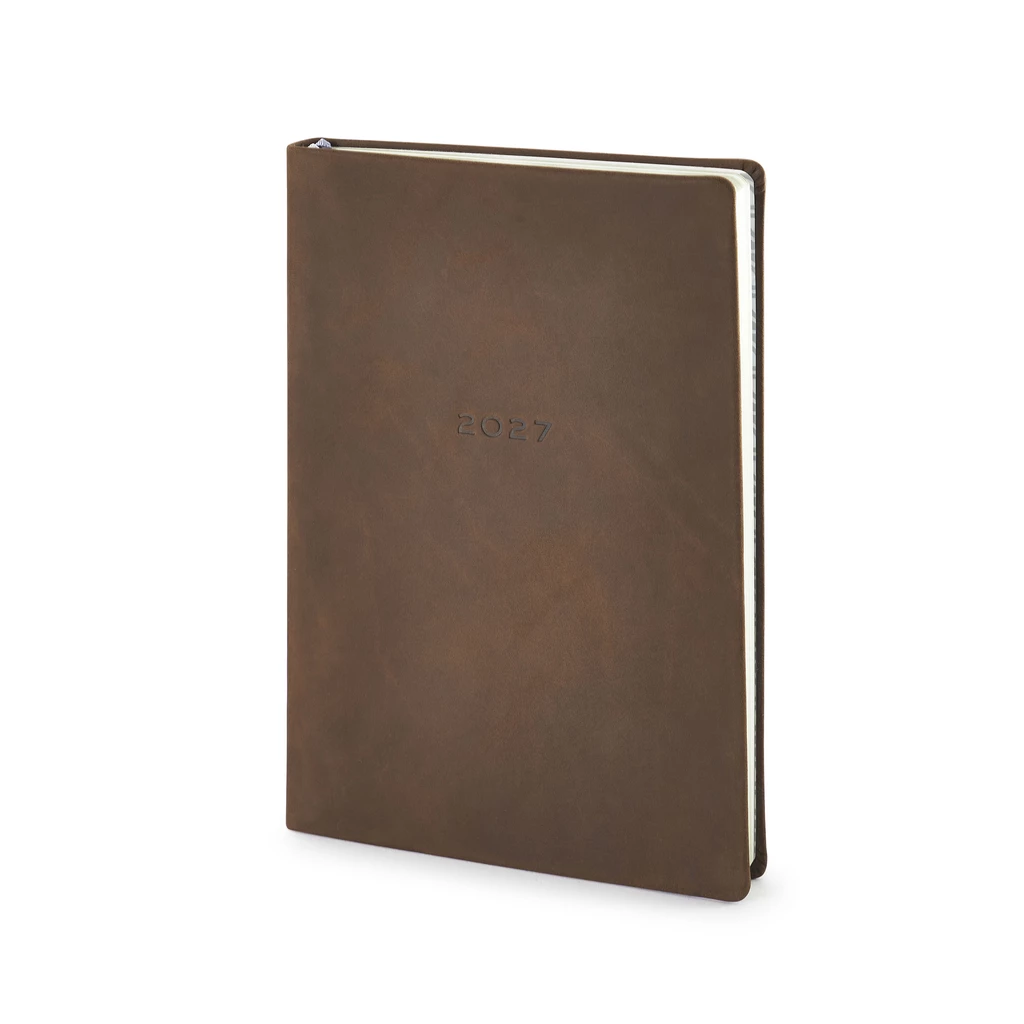 Weekly Planner Notes 2027 Tabak Leather