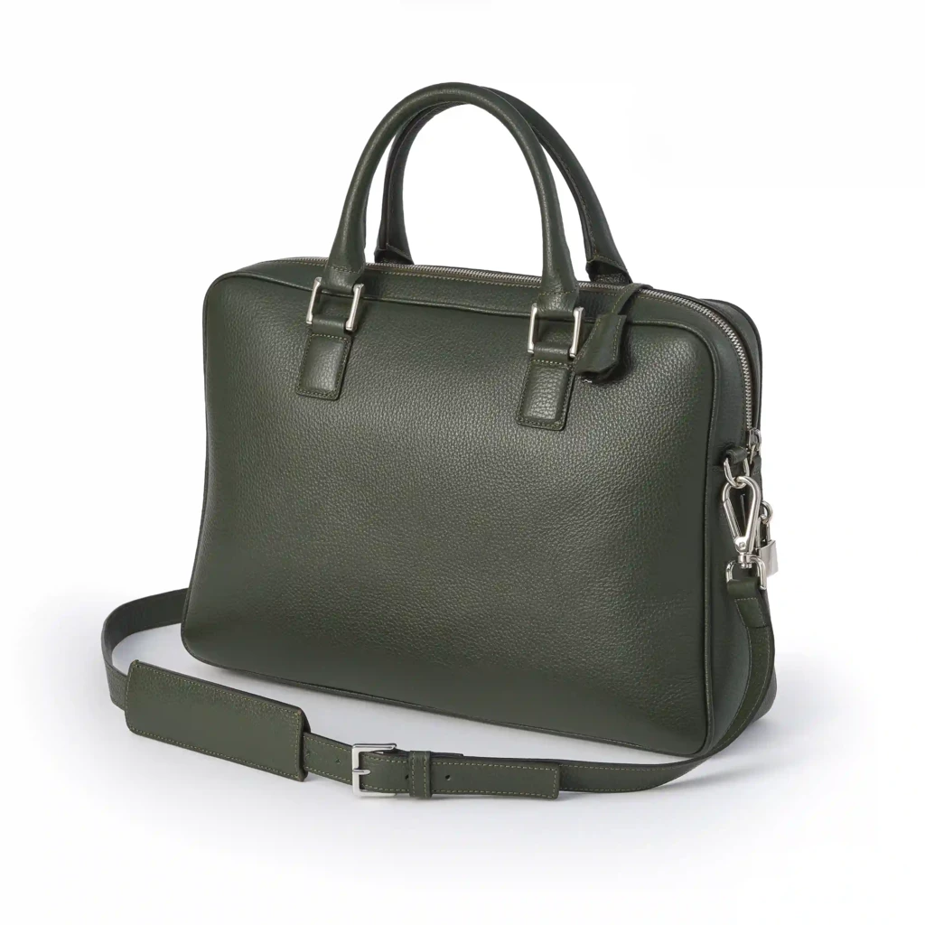 Briefcase Adri, leather, zinc