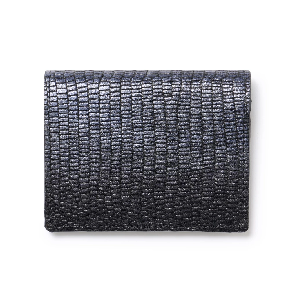 Folded Leather Card Holder – 3 Card Slots, Blue Moon