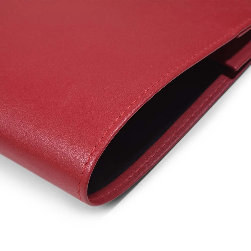 Book cover for DIN A5 books, smooth leather, dark red