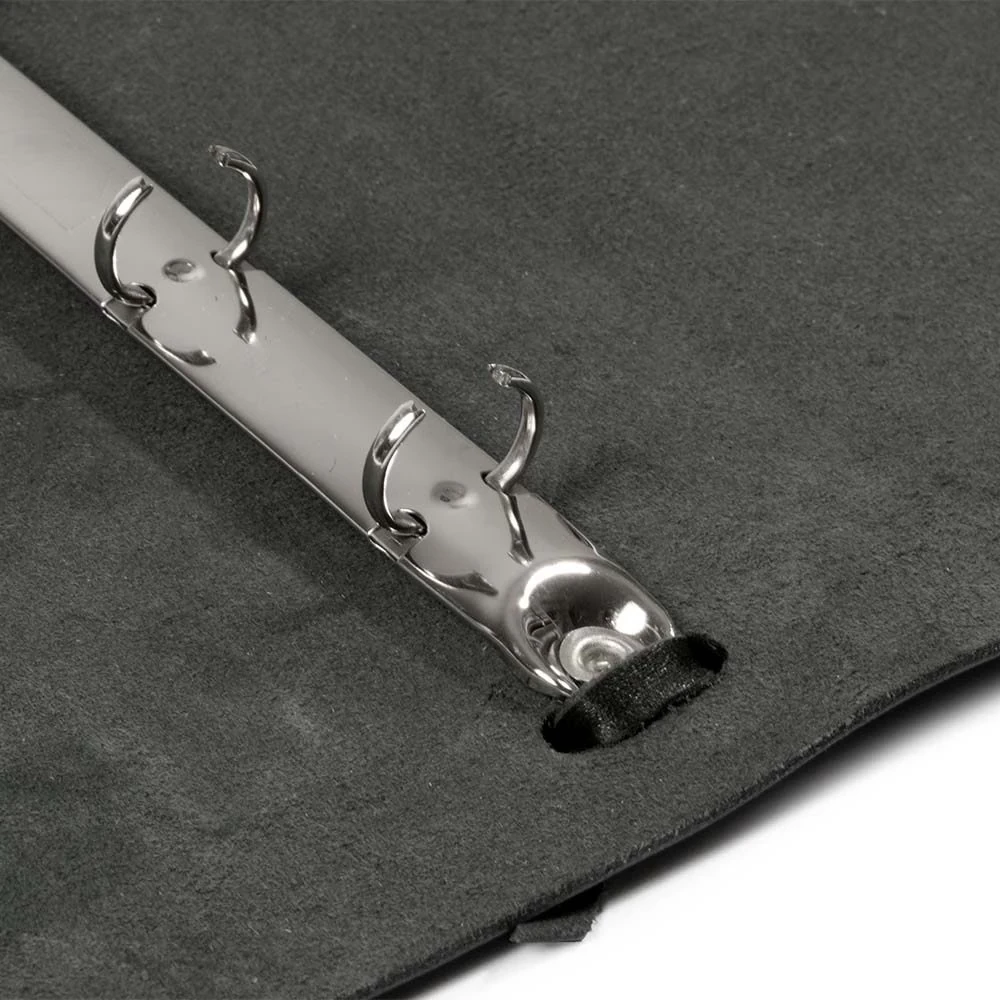 Ring Binder, A5, 4-ring mechanism, leather, black