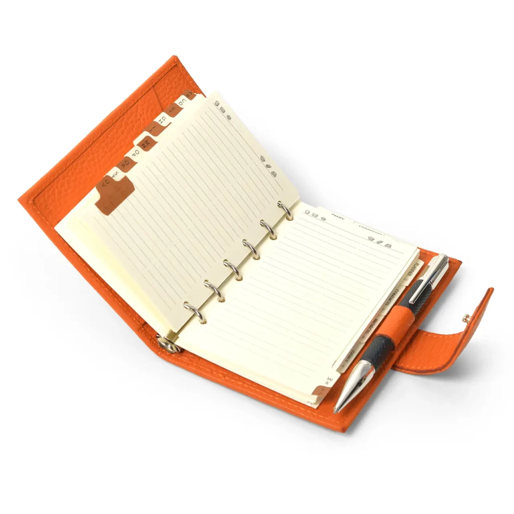 Pocket Organiser Adri, leather, orange