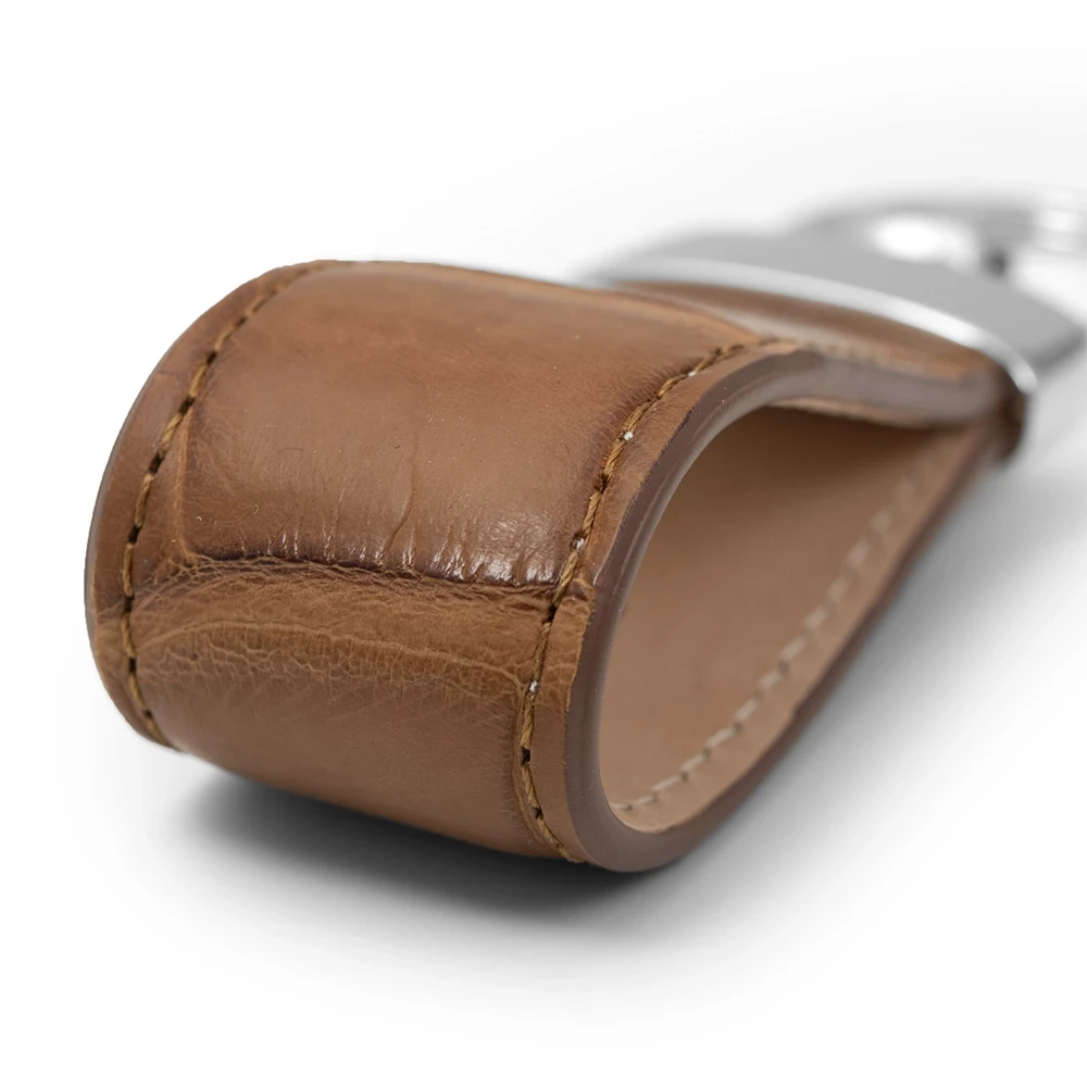 Key Ring, alligator leather, cognac brown
