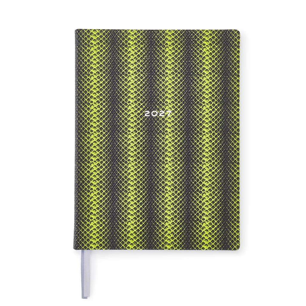 Weekly Planner 2027 Green Viper Leather