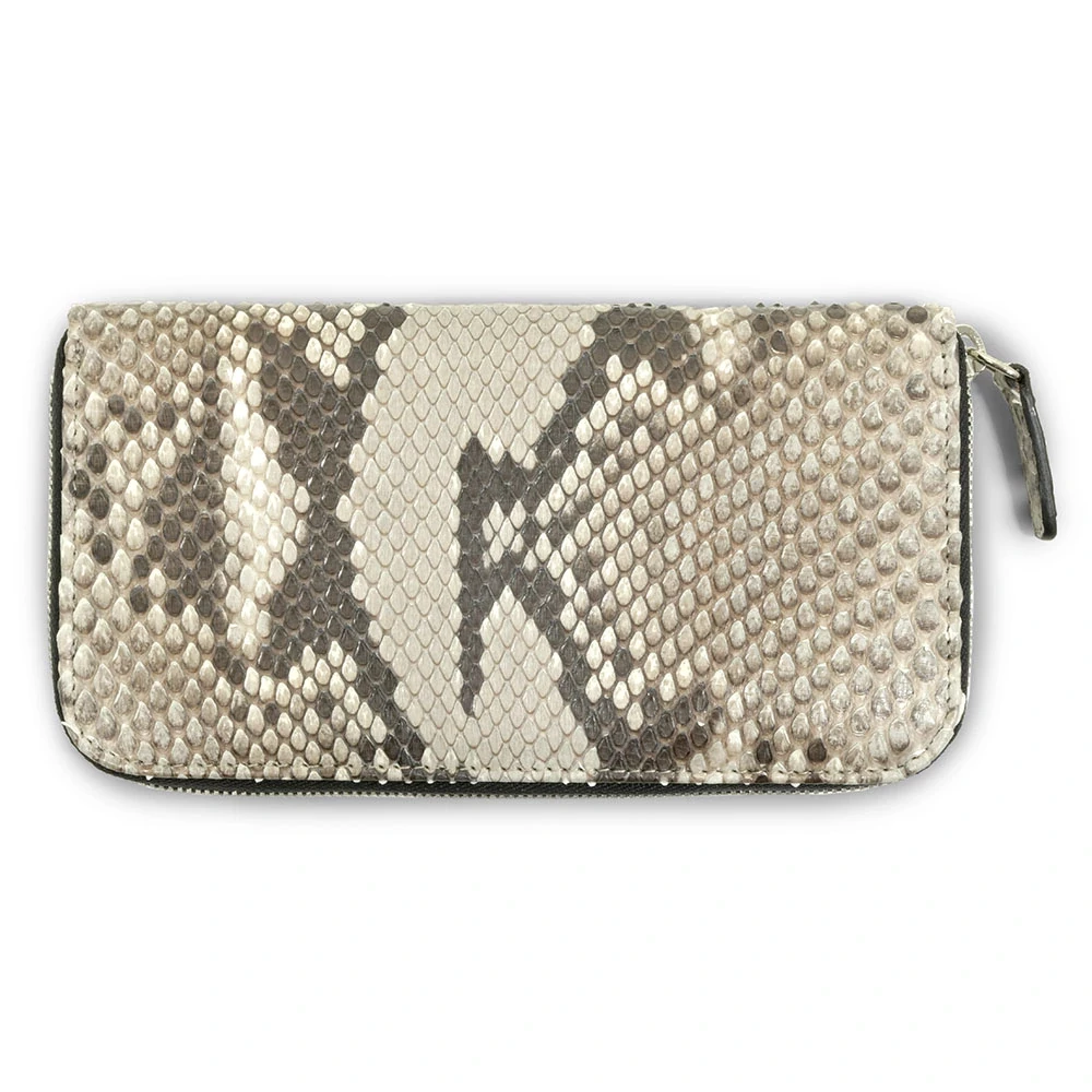 Wallet with Zip, python leather, large
