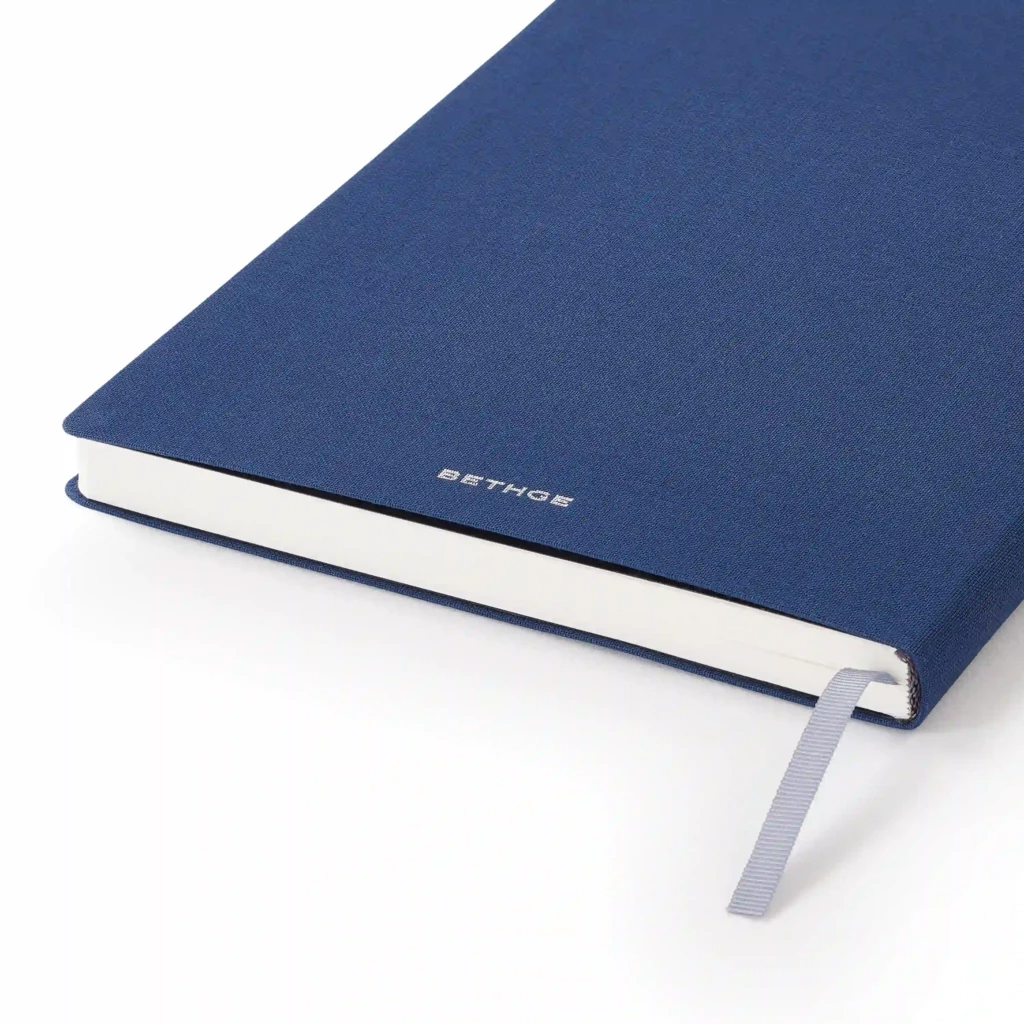 Notebook A5, linen, Navy, ruled