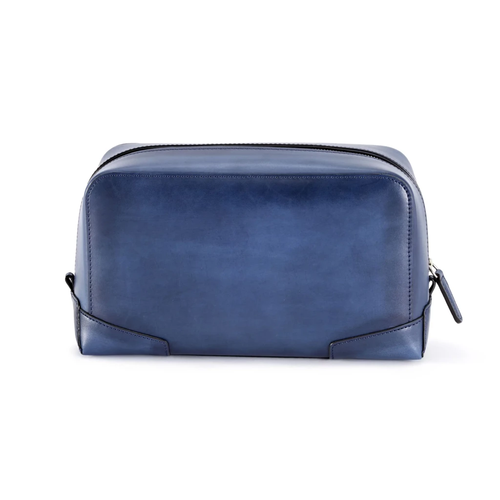Toiletry Bag Porto Cervo, leather, blue