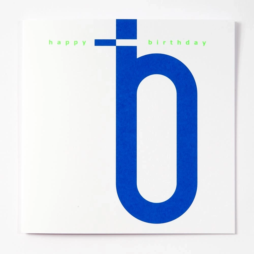 Greeting card letter happy birthday blue/green