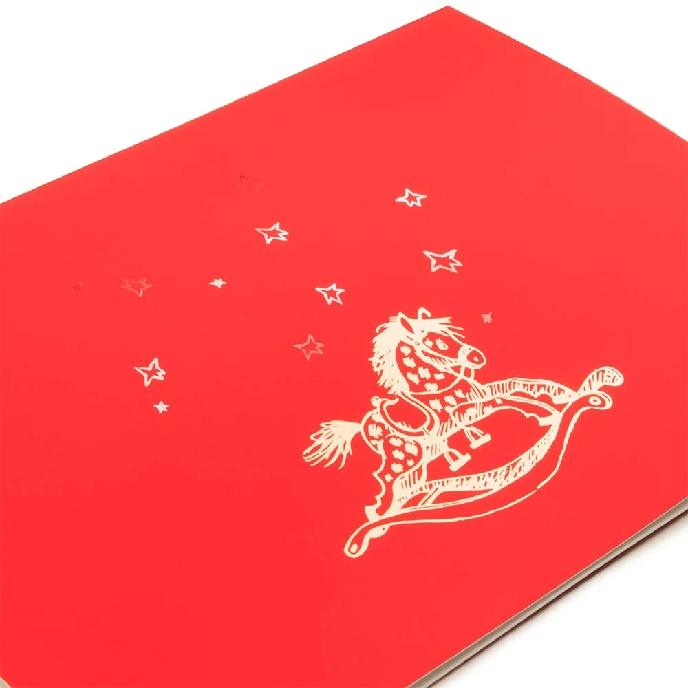 weihnachtskarte_schaukelpferd_pure_samt_rot_3 Christmas card rocking horse pure velvet red