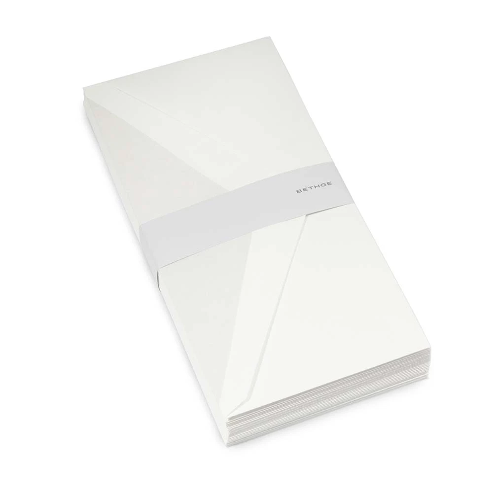 25 long DIN envelopes, Opal Ecru, grey silk lining