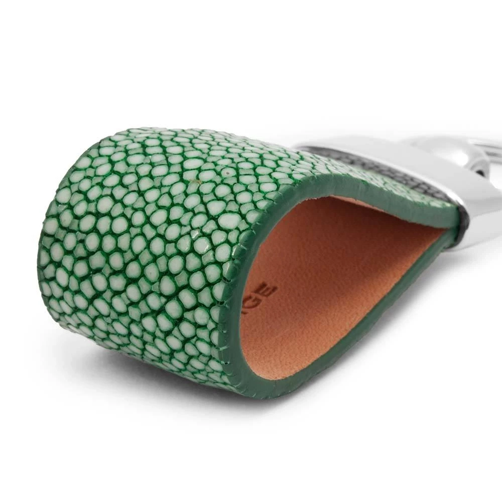 Key Ring, stingray leather, green