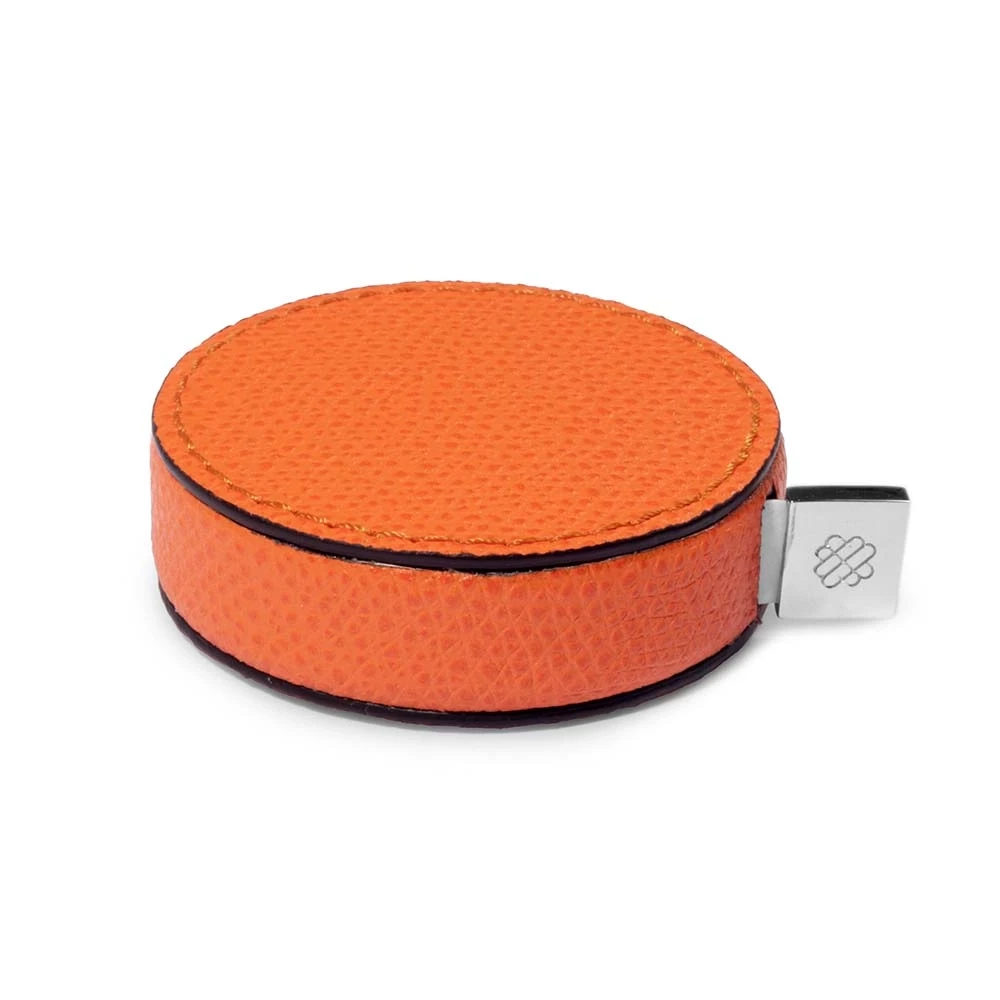 Tape measure, leather, length 150 cm, orange